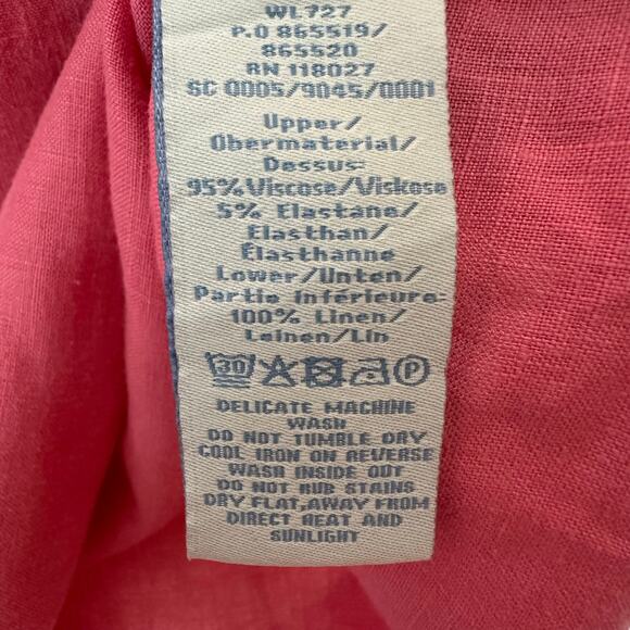 Boden women’s sleeveless V-neck, empire waste, top knit bottom linen ￼ - Picture 5 of 9